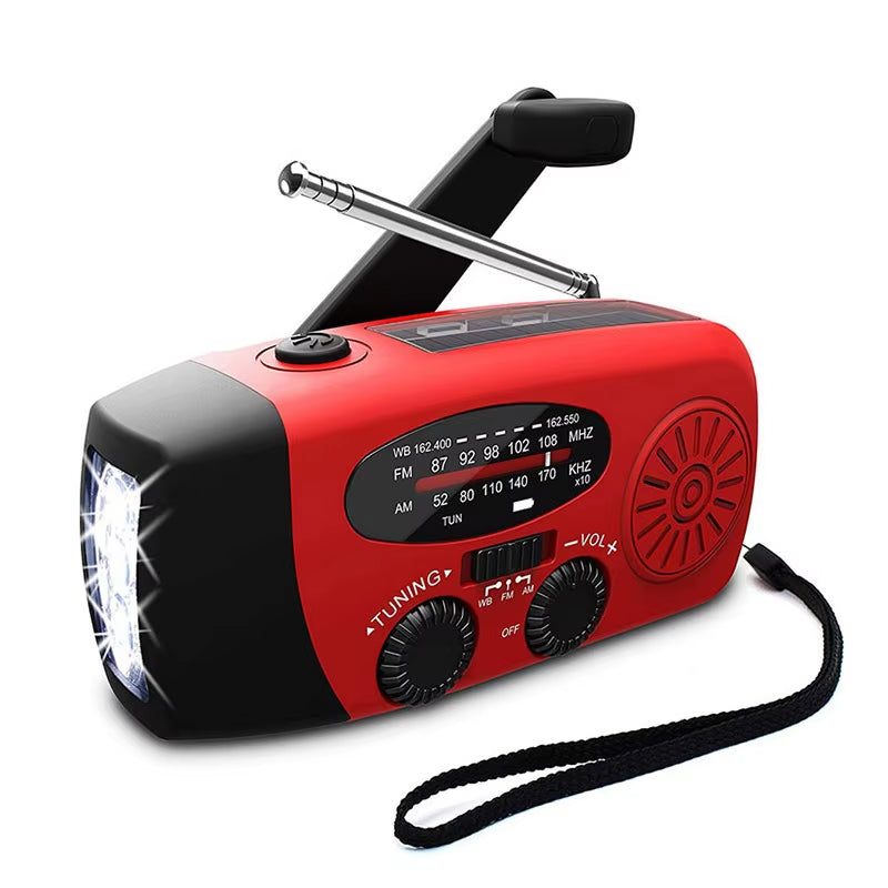 Multifunctional Portable Hand Crank Power Generation Emergency Radio Solar LED Flashlight Disaster Prevention FM NOAA Power Bank